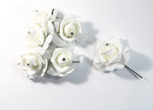 Load image into Gallery viewer, 12 Organza Foam Rose Heads Scrapbook DIY