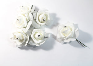 12 Organza Foam Rose Heads Scrapbook DIY