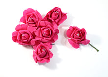 Load image into Gallery viewer, 12 Organza Foam Rose Heads Scrapbook DIY