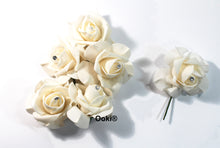 Load image into Gallery viewer, 12 Organza Foam Rose Heads Scrapbook DIY