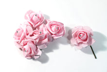 Load image into Gallery viewer, 12 Organza Foam Rose Heads Scrapbook DIY