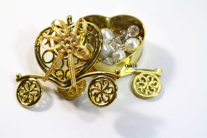 12 Gold Cindrella Princess Carriage Trinket