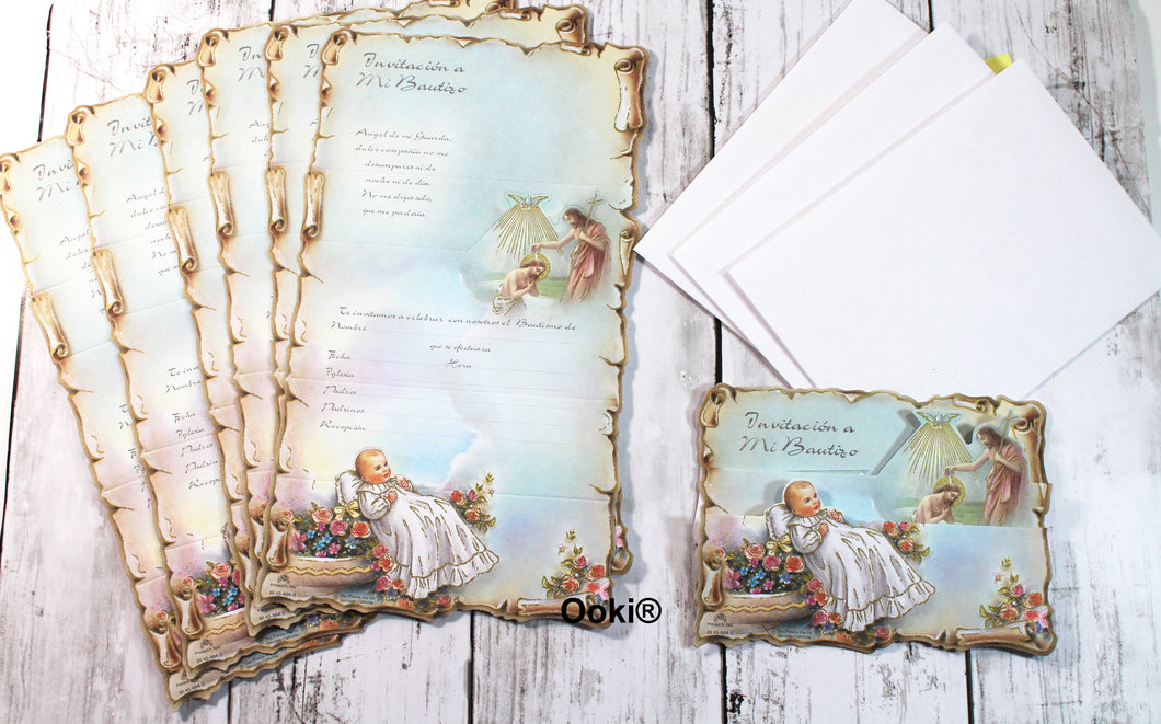 12 Invitations Baby A Mi Bautizo Bible