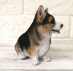 Tri Color Corgi Dog Figurine