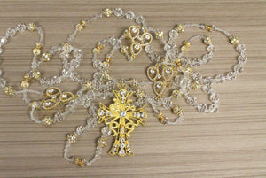 Gold Lace Cross Acrylic Lasso