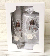 Load image into Gallery viewer, Jesus Foil 5pc Baptism Candle Set Favors Girl Boy