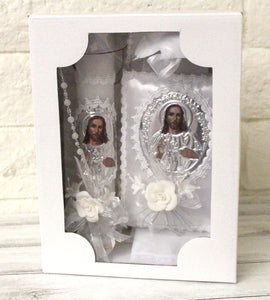 Jesus Foil 5pc Baptism Candle Set Favors Girl Boy