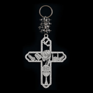 Jesus on Cross 12pcs Wood Keychain