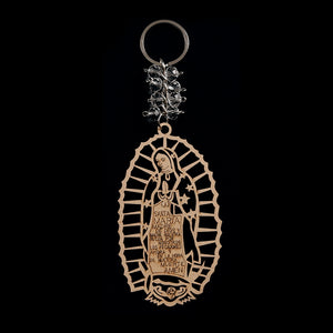 Guadalupe Oval 12pcs Wood Keychain