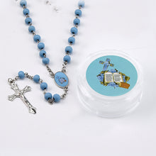 Load image into Gallery viewer, Bible Pink Blue 12 Scented Rosary Beads