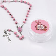 Load image into Gallery viewer, Bible Pink Blue 12 Scented Rosary Beads