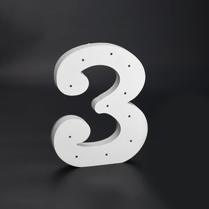 Wooden LED Number 3