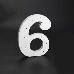 Wooden LED Number 6