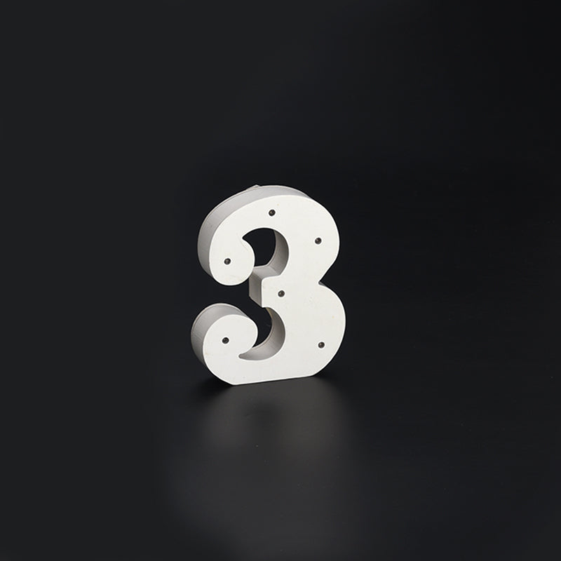 Wooden LED Number 3