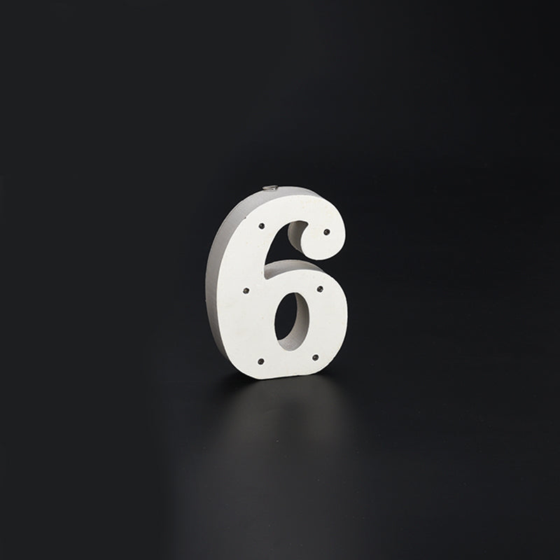 Wooden LED Number 6