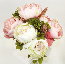 Load image into Gallery viewer, Cream Peony Silk 8 Head