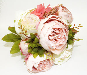 Cream Peony Silk 8 Head