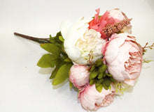 Load image into Gallery viewer, Cream Peony Silk 8 Head