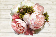 Load image into Gallery viewer, Cream Peony Silk 8 Head