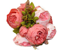 Load image into Gallery viewer, Pink Fuchsia Peony Silk 8 Head