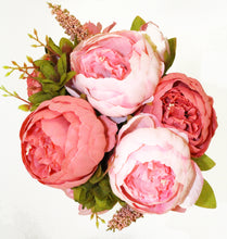 Load image into Gallery viewer, Pink Fuchsia Peony Silk 8 Head