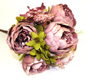 Mauve Peony Silk 8 Head