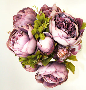 Mauve Peony Silk 8 Head