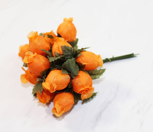 144 Orange Poly Flower Rose Bouquet