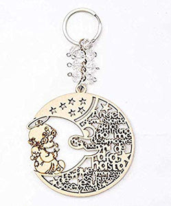 12 Moon Angel Girl Wood Keychain